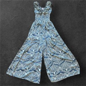 CIENNA SMOCK WAIST WIDE LEG JUMPSUIT